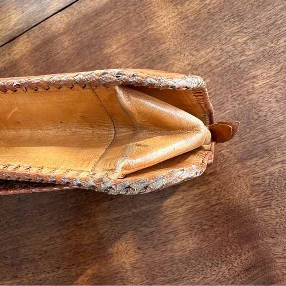Vintage tooled leather clutch Mexican Mexico brown western boho purse - Picture 14 of 16
